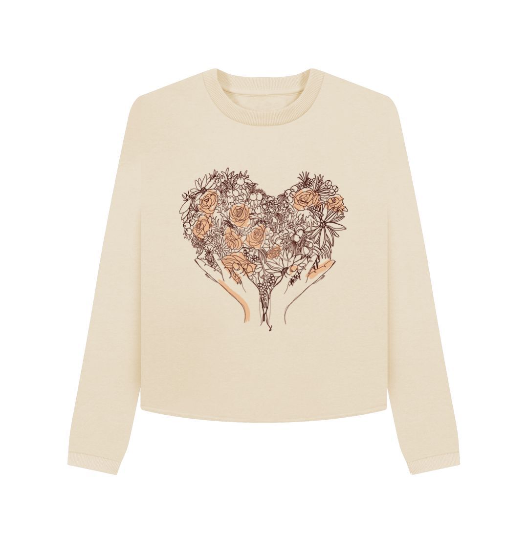 Oat Heart With Roses Boxy Jumper