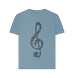 Stone Blue Music Note Tee