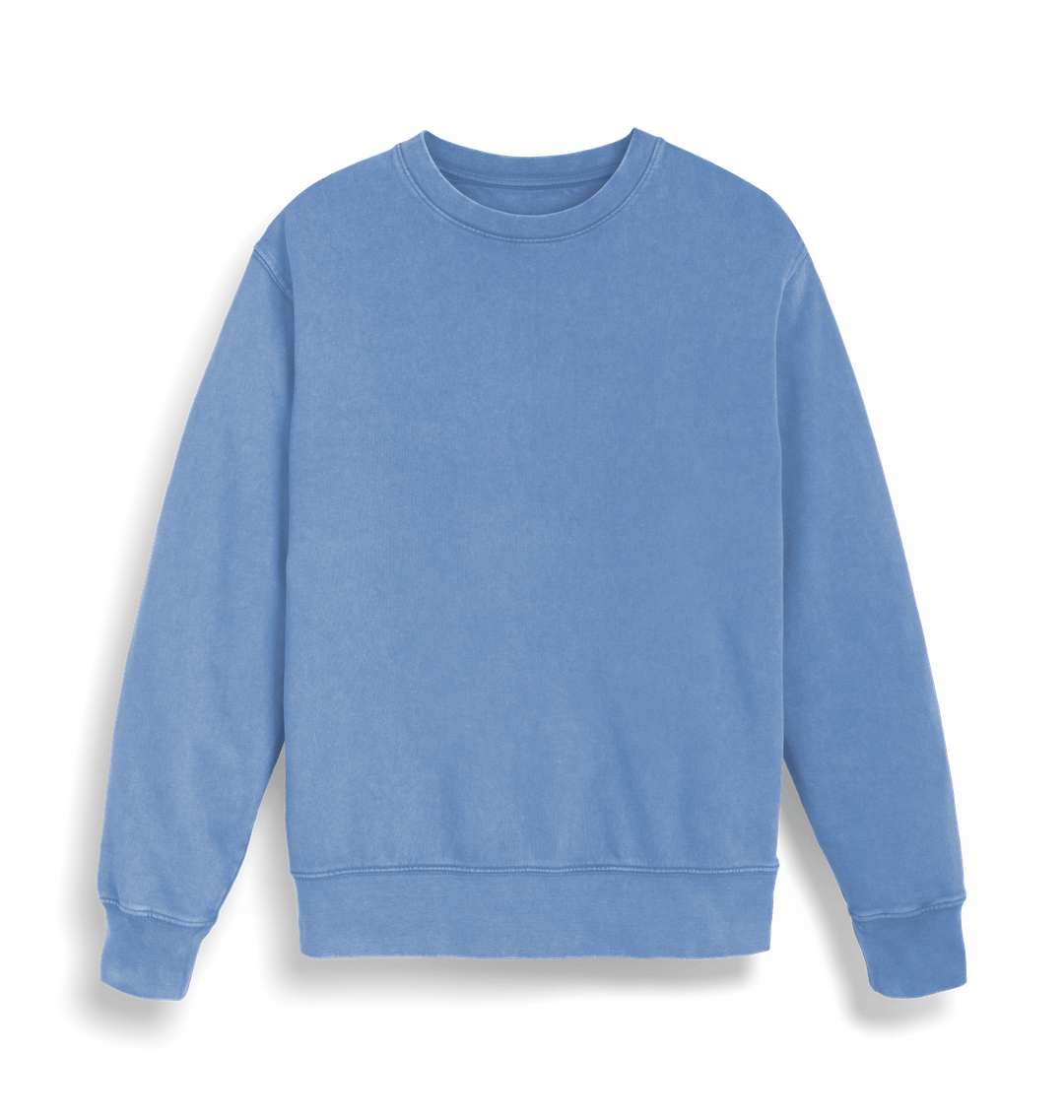 Garment Dyed Swimmer Blue Plain Unisex Matcher Vintage Sweatshirt