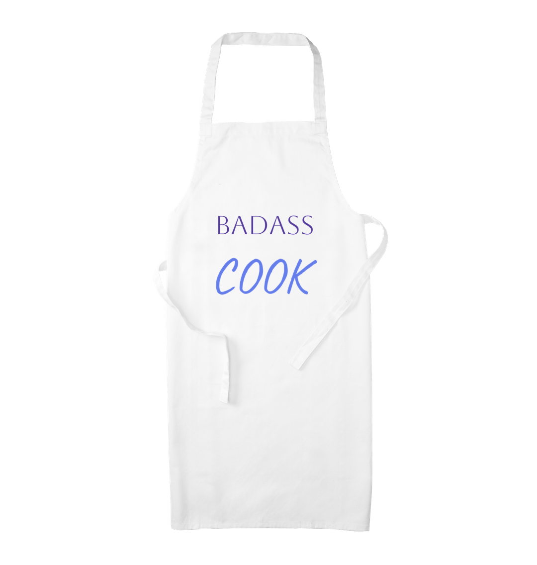 White Badass Cook Apron