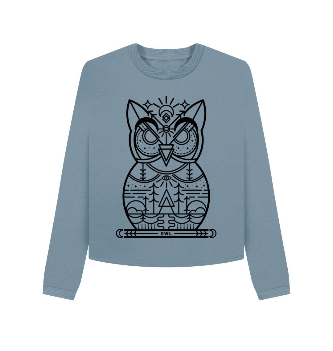 Stone Blue Owl Boxy Jumper