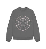 Slate Grey Circles Within Circles Oversized Jumper