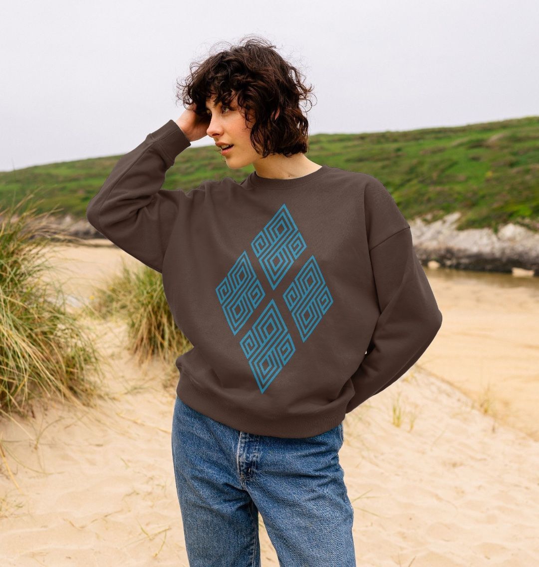 Blue Diamonds Oversized Jumper