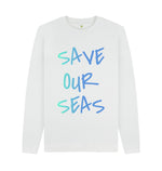 White Save Our Seas Crew Neck Jumper