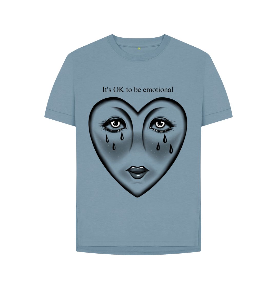 Stone Blue It's OK to be emotional Relaxed Tee