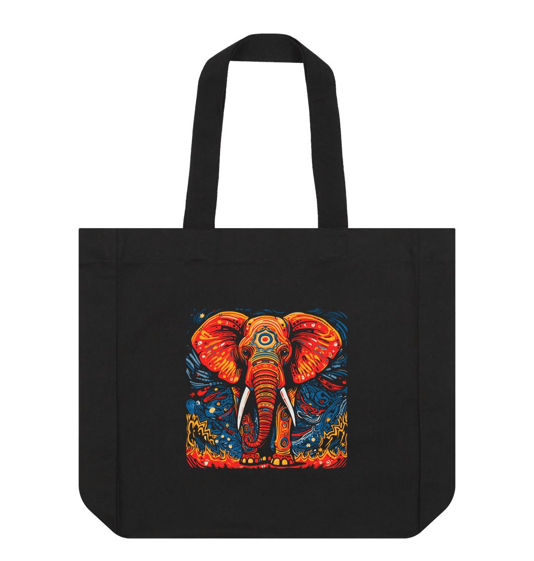 Black Elephant Shopper Tote