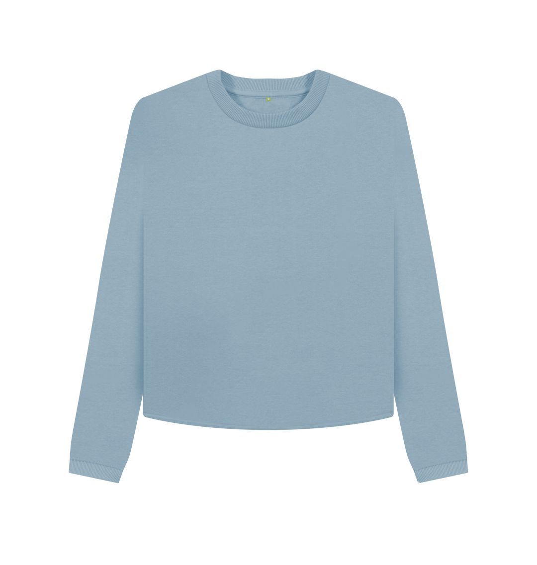 Stone Blue Many Hearts Boxy Jumper