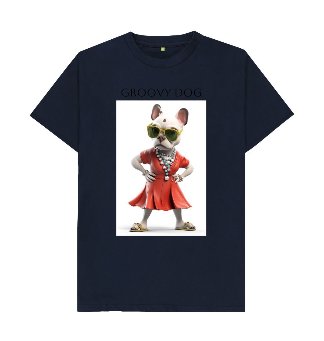 Navy Blue Groovy Dog Tee