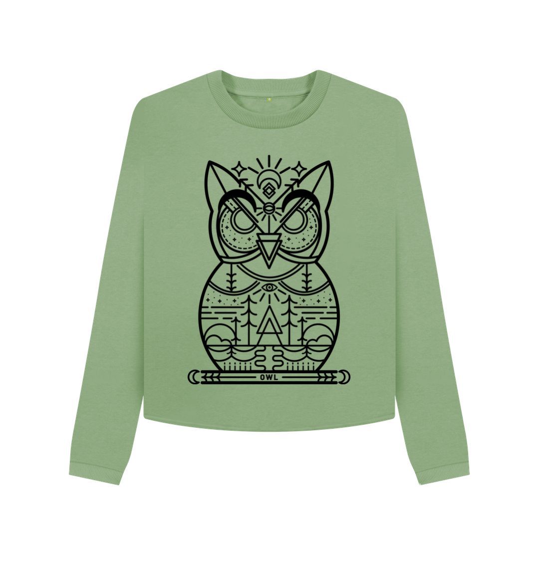 Sage Owl Boxy Jumper