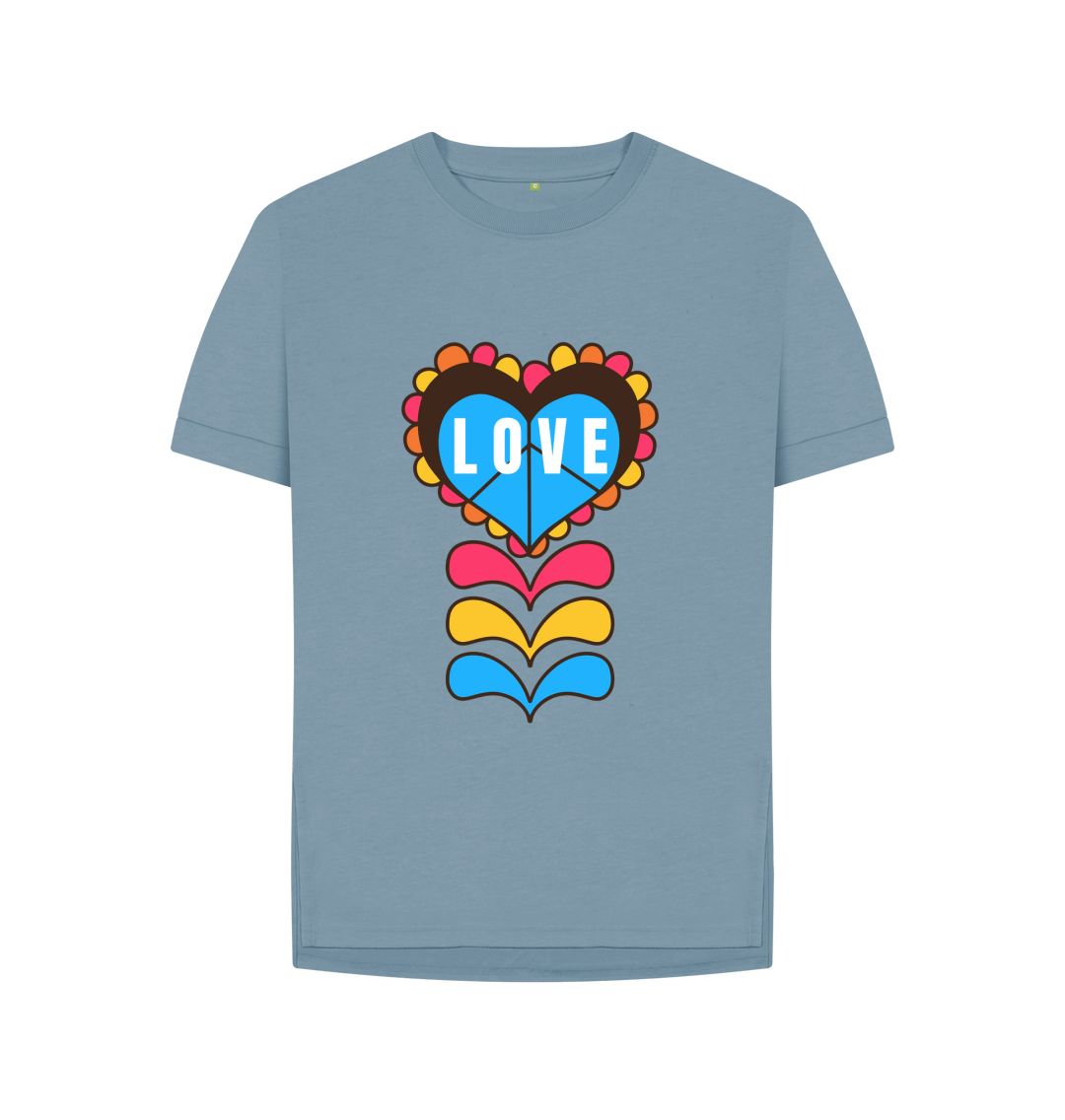 Stone Blue Pride Love Relaxed Fit Tee