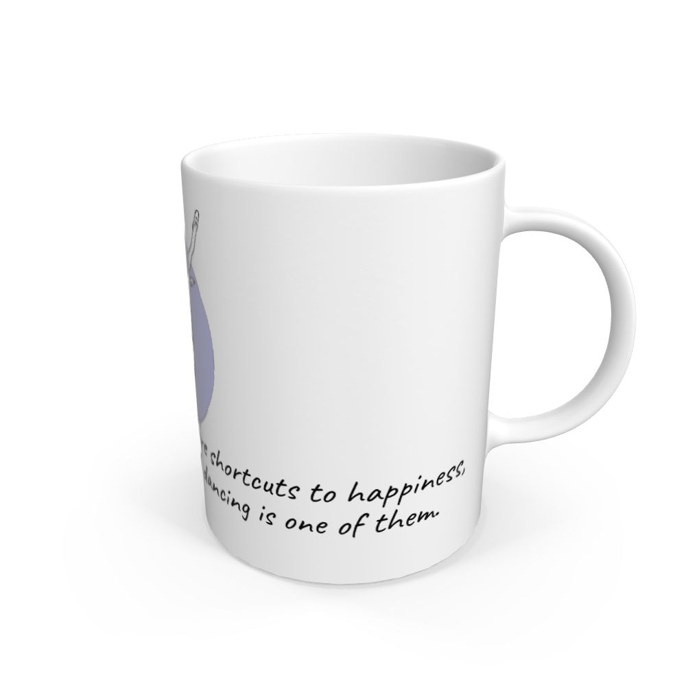 White Dancing Happiness Ceramic Mug