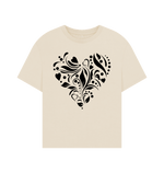 Oat Heart Pattern Oversized Tee