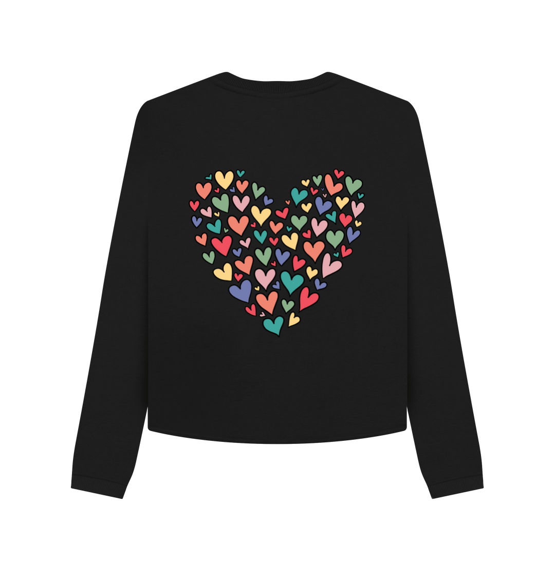 Black Printed Boxy Jumpers Back