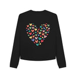 Black Many Hearts Boxy Jumper