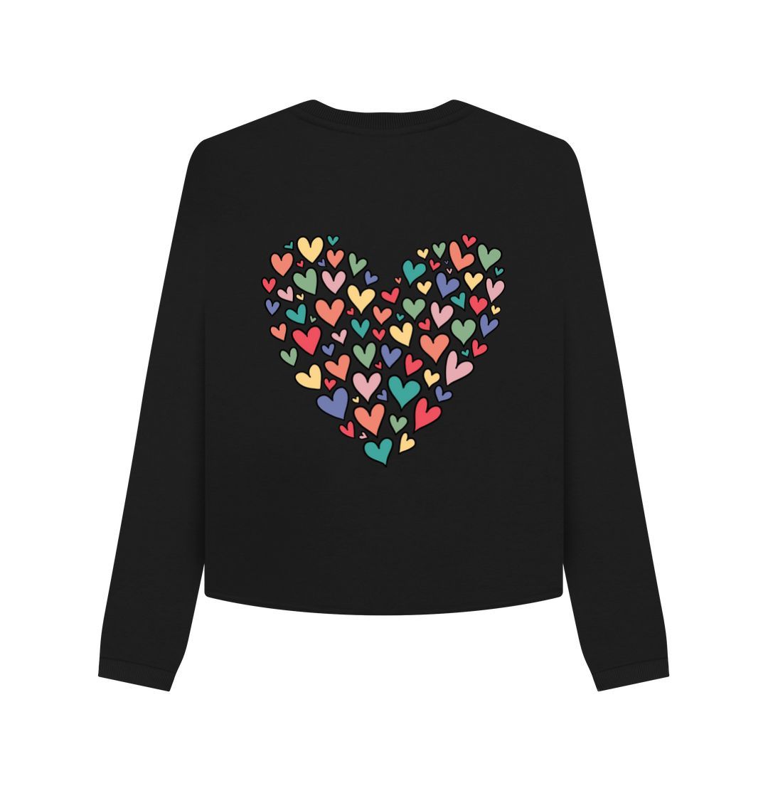 Black Many Hearts Boxy Jumper