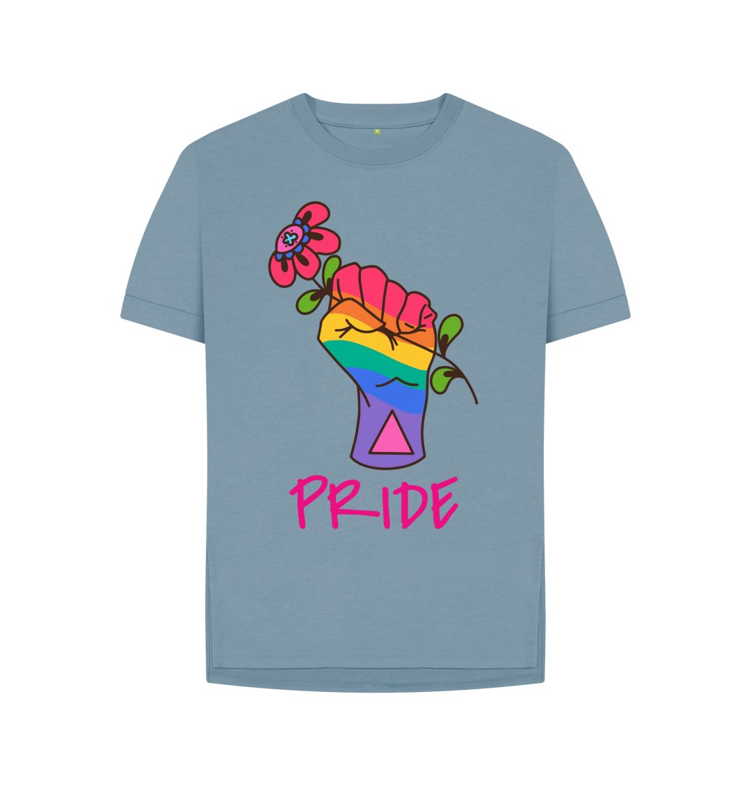 Stone Blue Flower Pride Relaxed Fit Tee