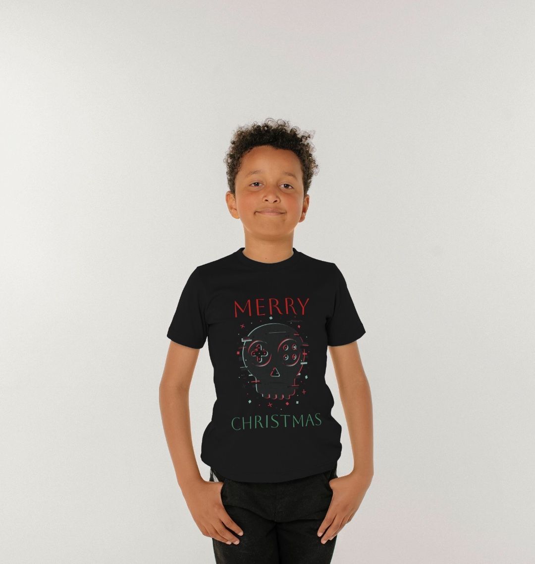 Merry Christmas Gamer Skull Tee