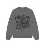 Slate Grey Cats Oversized Jumper