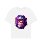 White Purple Chimp Oversized Tee