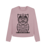 Mauve Printed Boxy Jumpers Front
