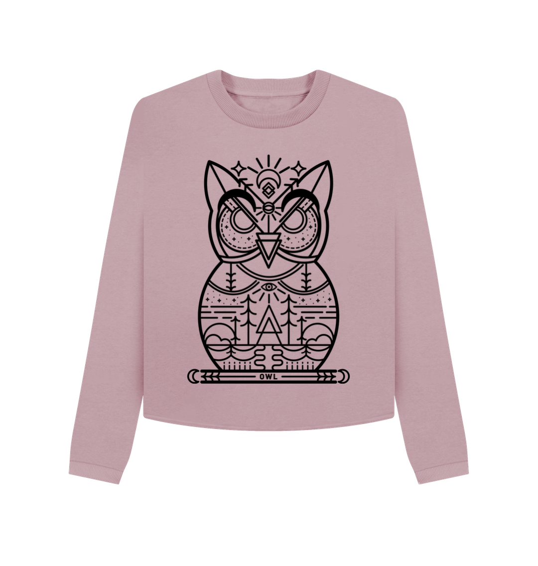Mauve Printed Boxy Jumpers Front