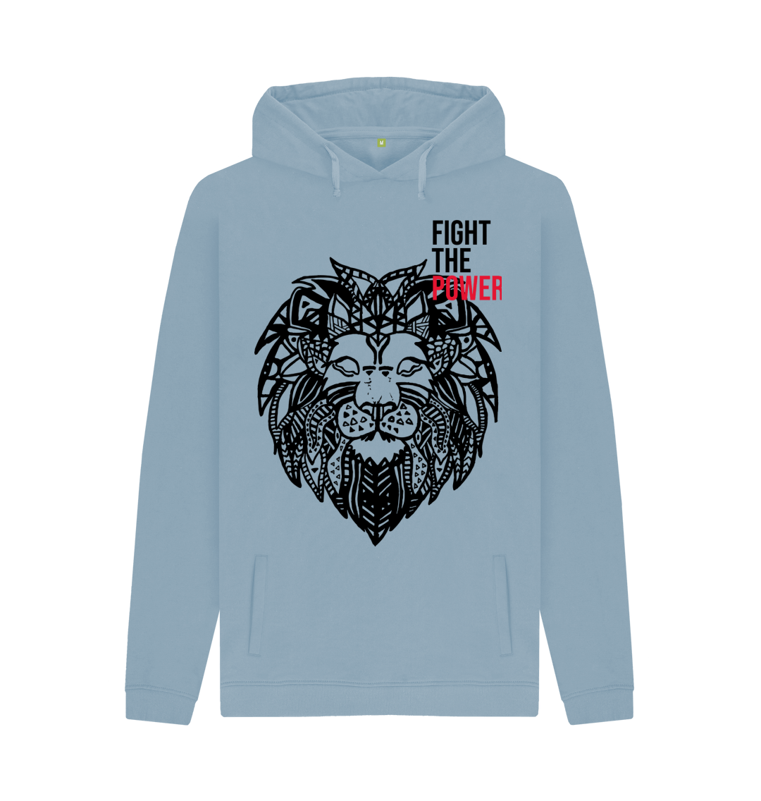 Stone Blue Printed Hoody Front