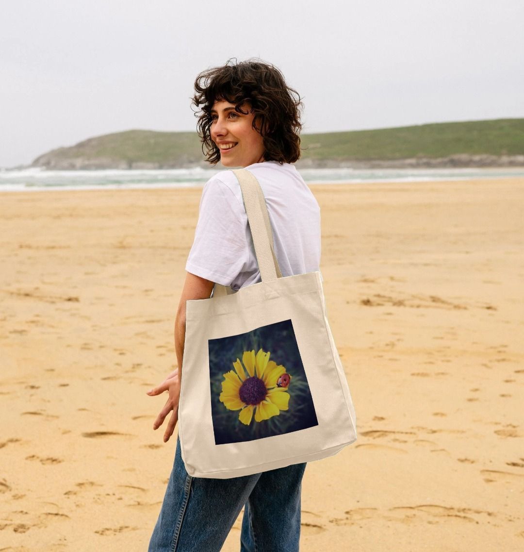 Sunflower And Ladybird Shopper Tote