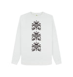 White Patterned Crew Neck Sweatshirt