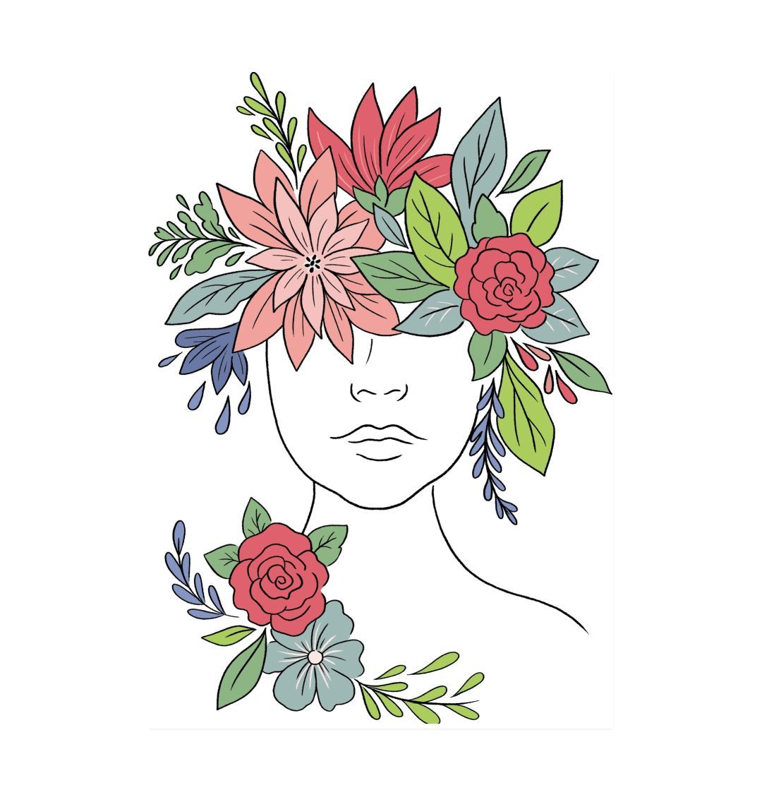 White Floral Crown Poster