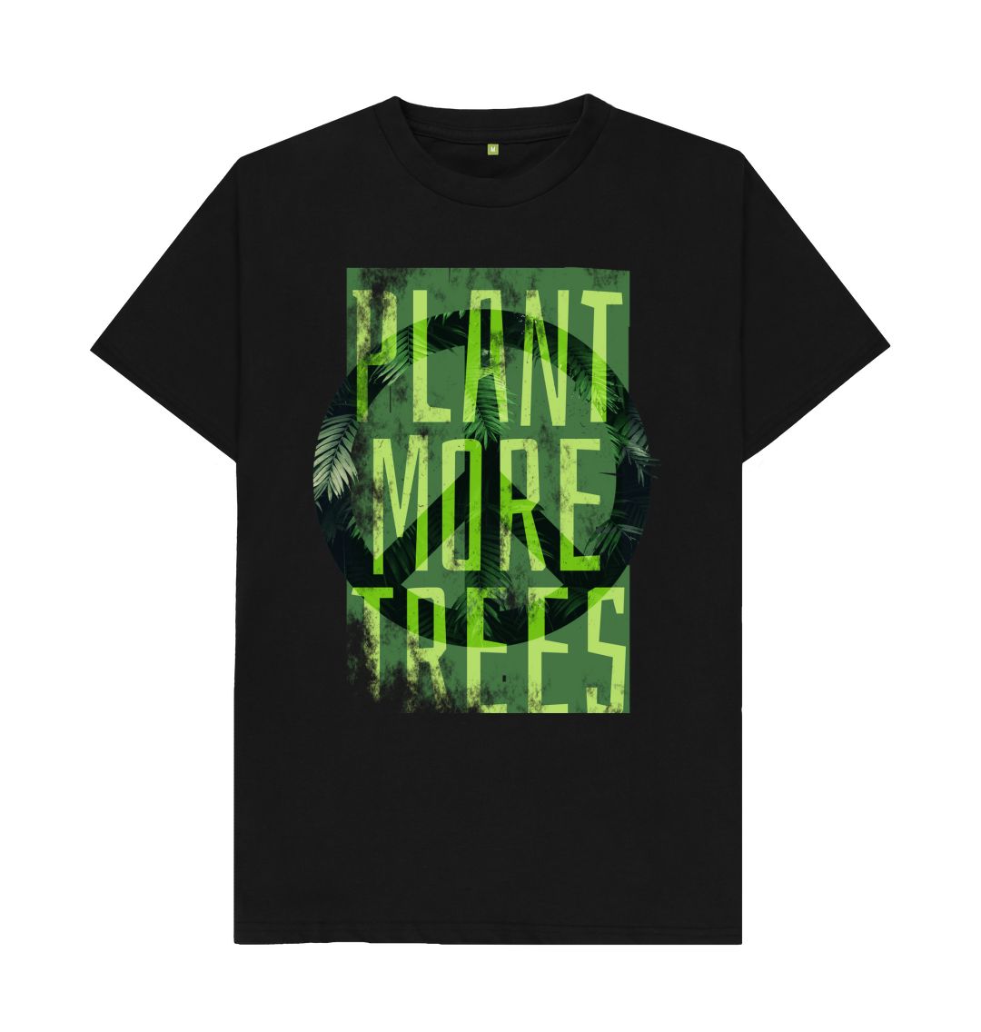 Black Plant More Trees With Peace Tee