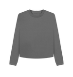 Slate Grey Printed Boxy Jumpers Front