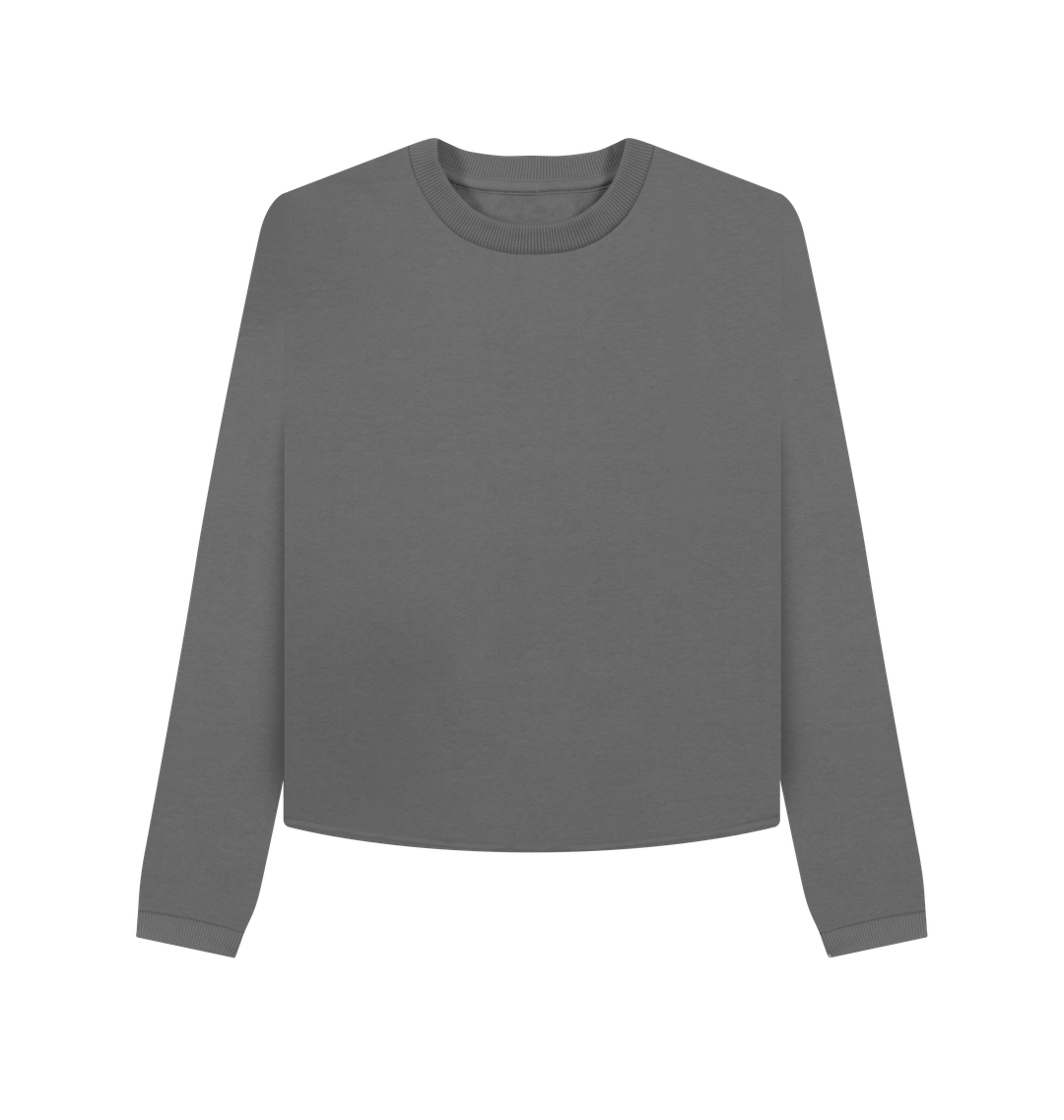 Slate Grey Printed Boxy Jumpers Front