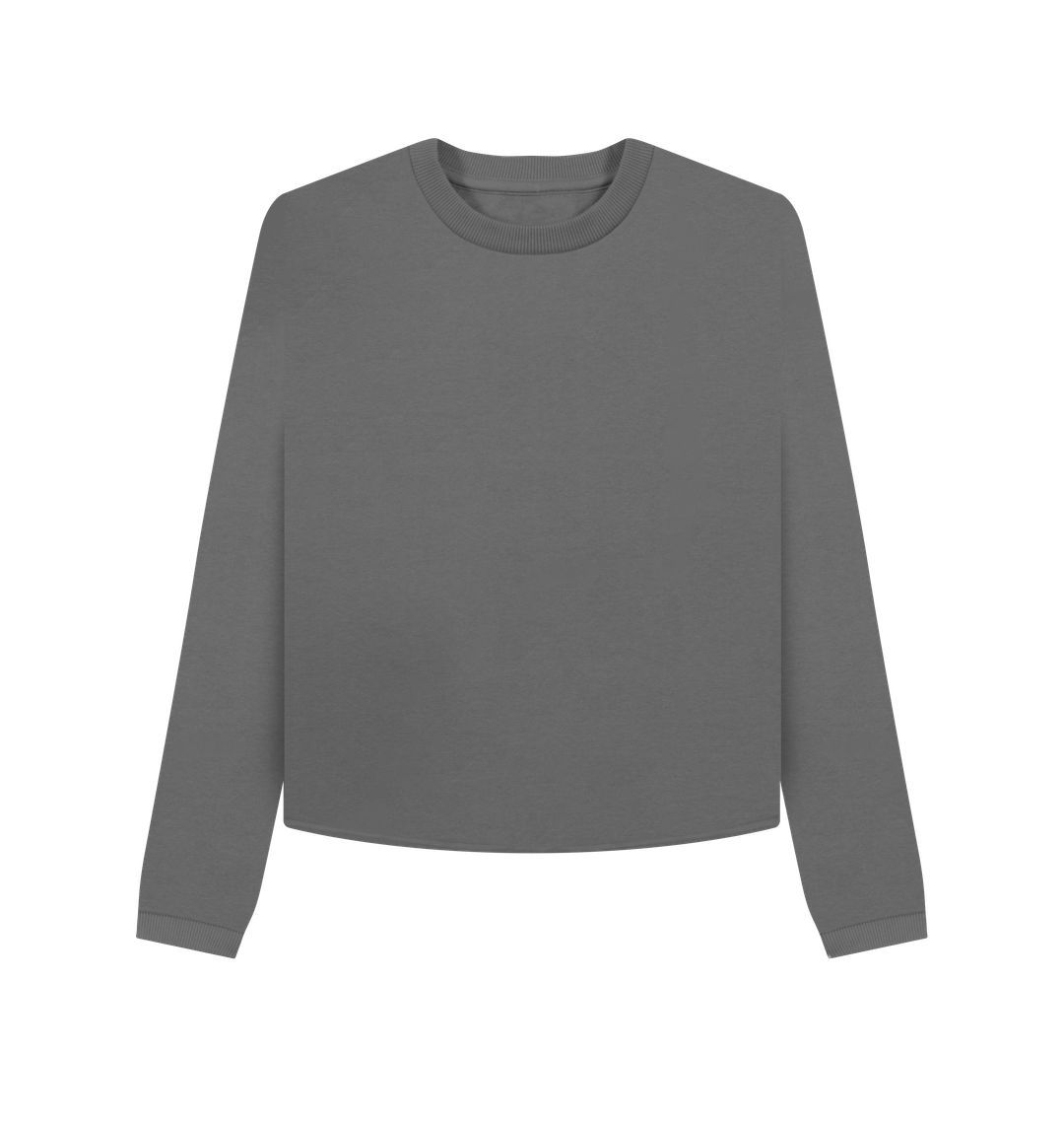 Slate Grey Plain Boxy Jumper