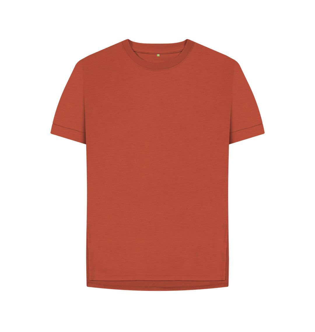 Rust Plain Relaxed Fit Tee