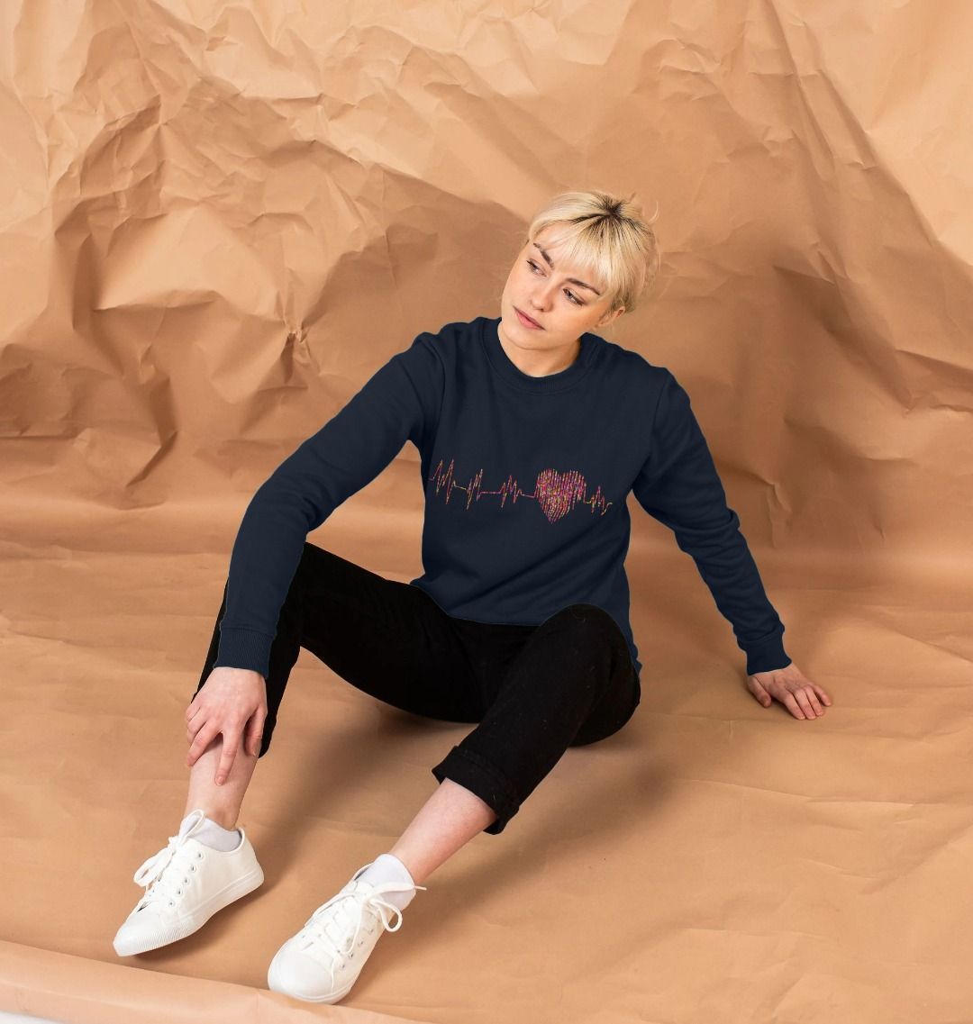 Heart Line Crew Neck Sweatshirt