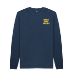 Navy Blue Printed Sweater Front
