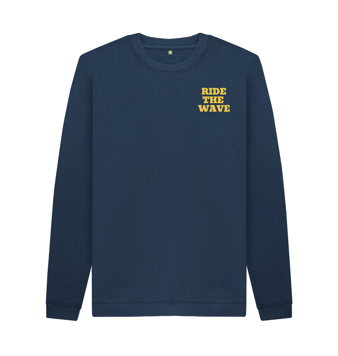 Navy Blue Printed Sweater Front