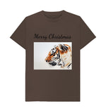 Chocolate Merry Christmas Tiger Tee