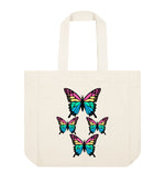 Natural Rainbow Butterflies Shopper Tote