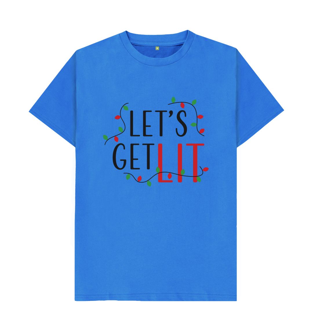 Bright Blue Let\u2019s Get Lit Tee