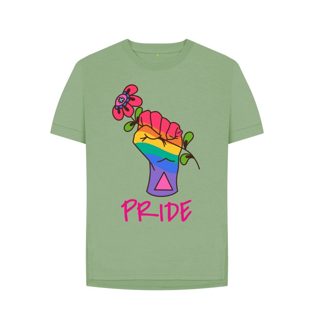 Sage Flower Pride Relaxed Fit Tee