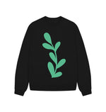 Black Black And Green Oversized Jumper