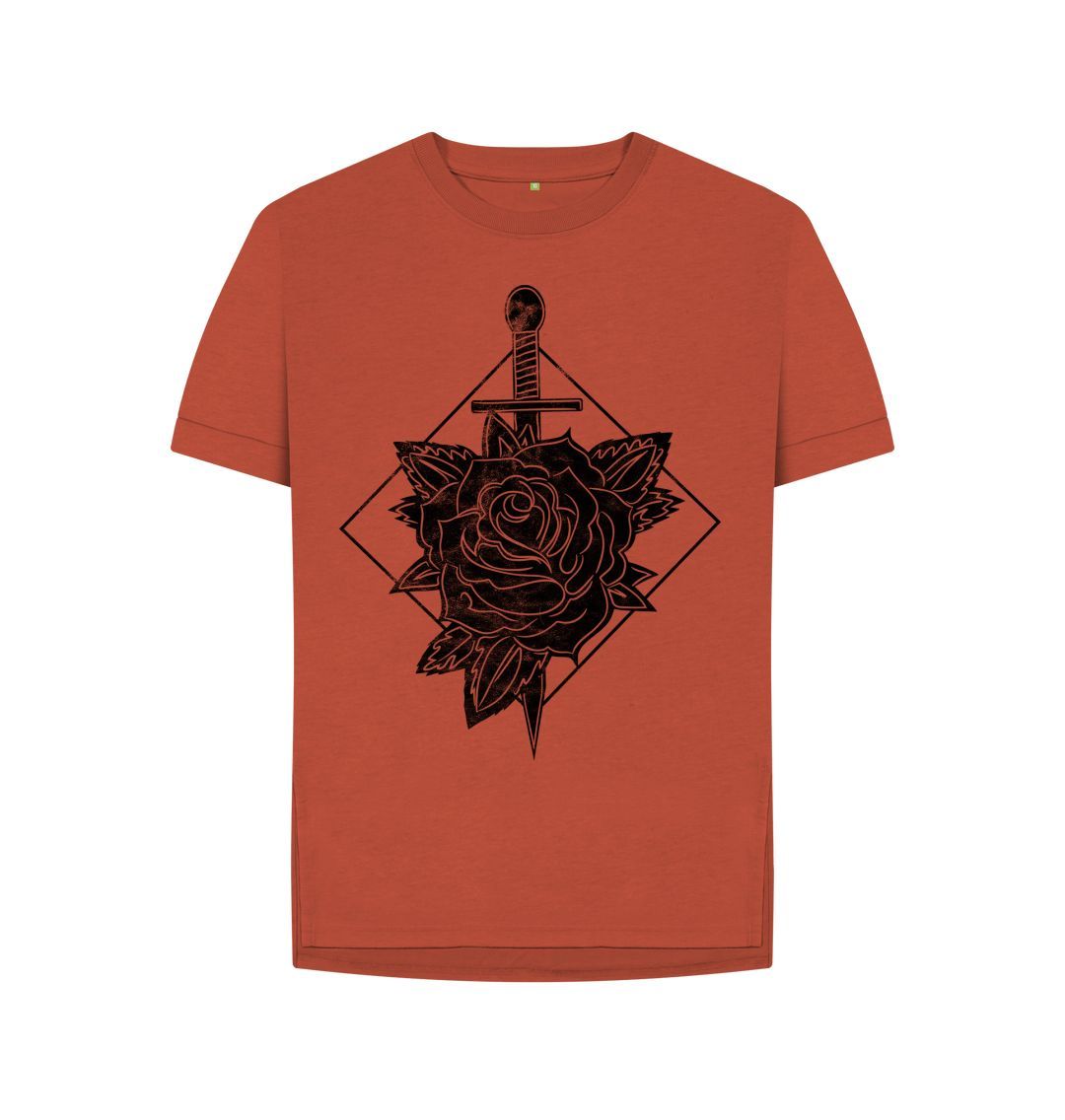 Rust Sword & Flower Relaxed Tee