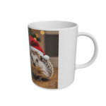 White Christmas Hedgehog Ceramic Mug