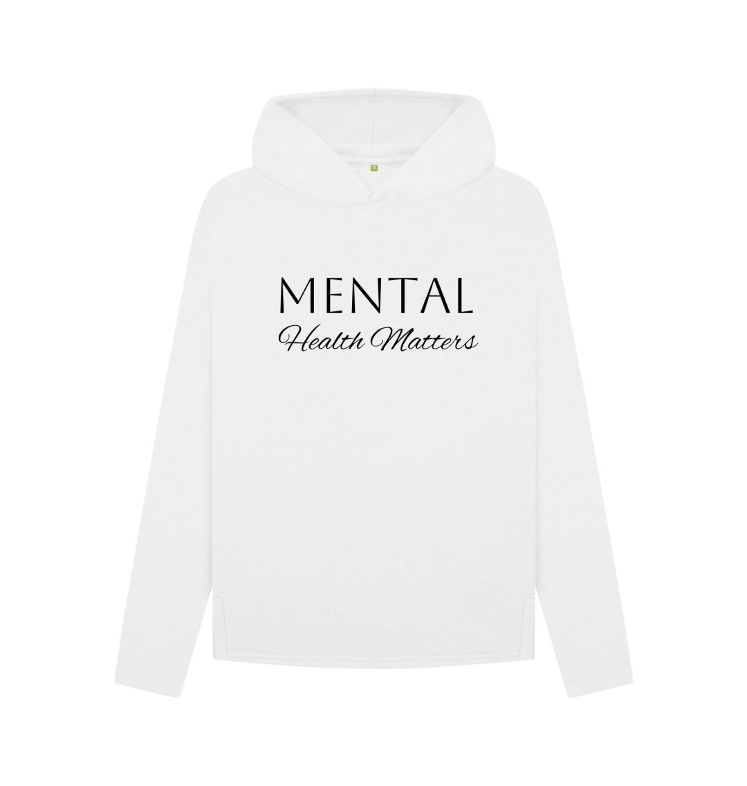 White Mental Health Relaxed Fit Hoodie