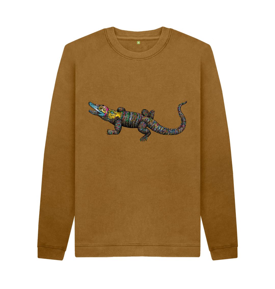 Brown Crocodile Crew Neck Jumper