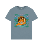 Stone Blue Tiger Oversized Tee