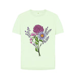 Pastel Green Beautiful Pink and Purple Flowers  Relaxed Tee