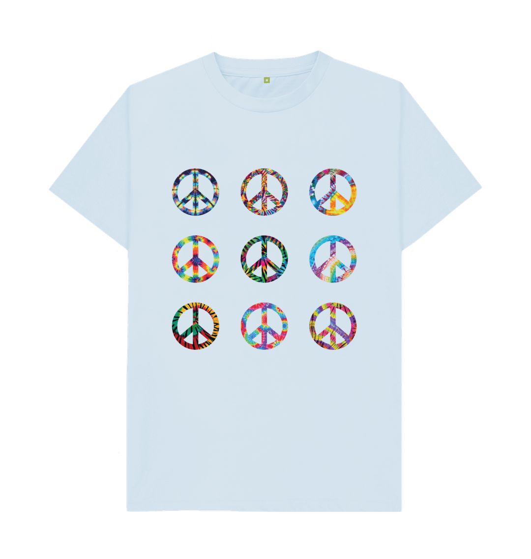 Sky Blue Colourful Peace Tee