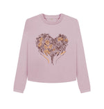 Mauve Heart With Roses Boxy Jumper